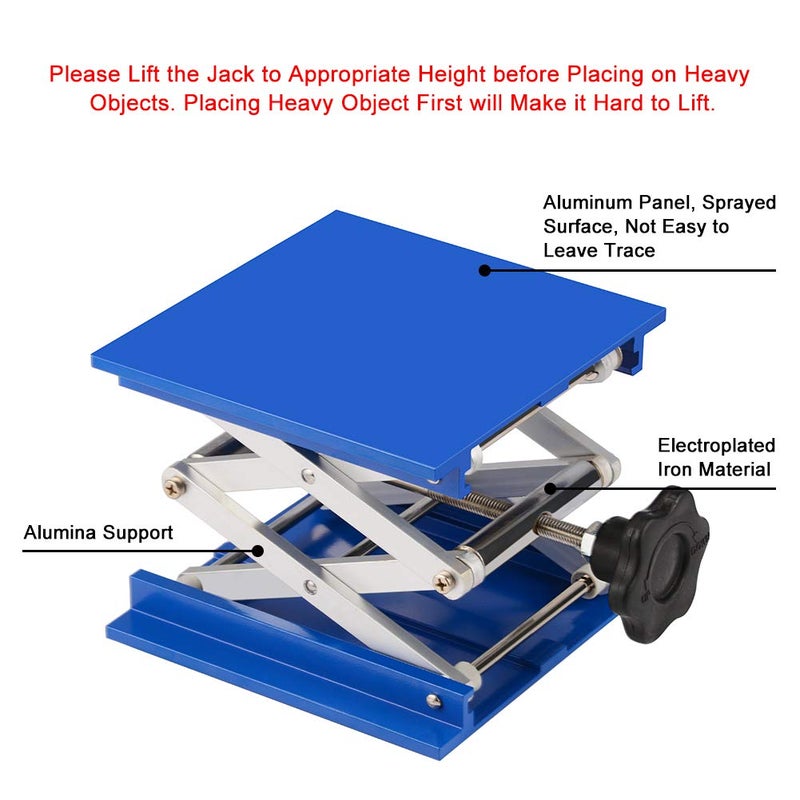 stonylab 8x8 inch Lab Jack, 200x200 mm Anodized Aluminum Top Deck Laboratory Support Jack Platform Lab Lift Stand Table Scissor Jack with 15 KG Support Weight, 67 to 315 mm Vertical Lift Range - Image 2